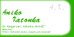 aniko katonka business card